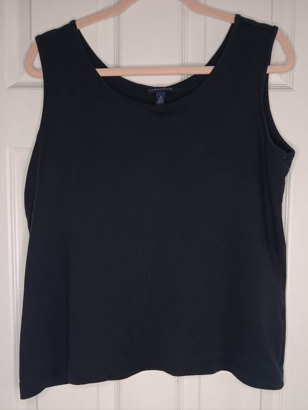 Lands' End Black Sleeveless Tank Top - Classic Women's Layering Shell